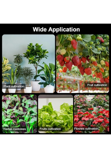 Geeroyoo "bitki Büyüme Lambası - Tam Spektrum Led Işık, 3000k-5000k, Uv/ır, Asma Zincirli, Sebze Ve Çiçekler İçin" Diğer