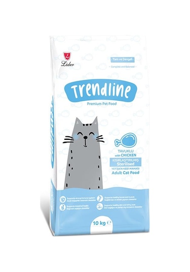 Trendline Tavuklu Kısırlaştırılmış Yetişkin Kedi Maması 10 KG