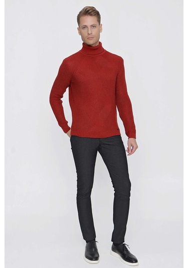 Tr 850 Slim Fit Bordo Klasik Triko Bordo