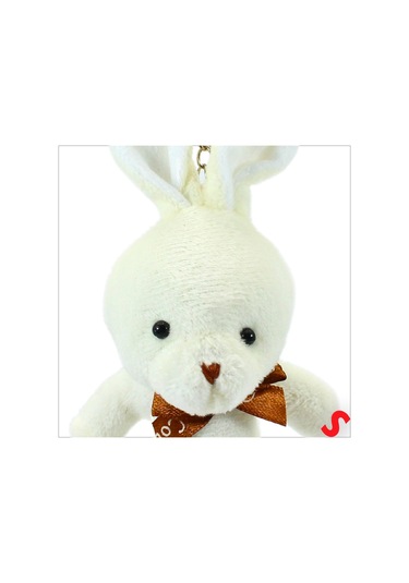 Pelüş Tavşan Anahtarlık, 15 Cm X 8 Cm - Krem