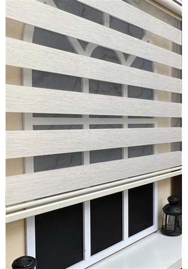 Storburada Zebra Stor Perde Krem Stb 400v12-d Ekru