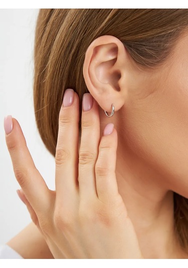 Markiz Tek Halka Küpe 9mm 925 Ayar Gümüş 196640340 Gümüş