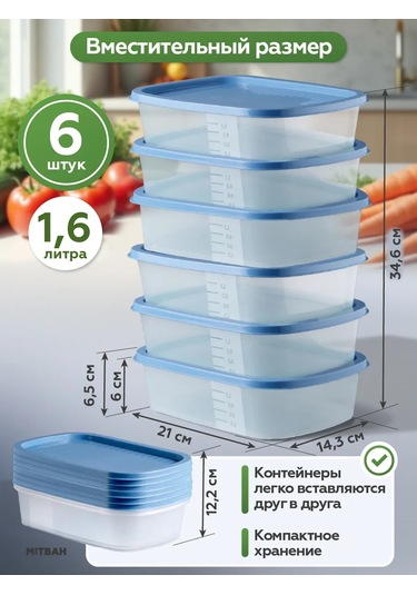 Mıtbah Yemek Kabı Seti 6 Parça 1,6 Lt 179818769 Mavi