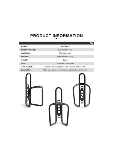 Bisiklet Su Şişesi Tutucu Alüminyum Alaşım Hafif Dağ Yol Bisikleti Şişe Kafesi Bisiklet Tek Parça İçecek Su Bardağı Standı Siyah