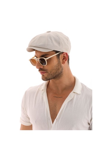 Yazlık Kasket Bej Açık Bej