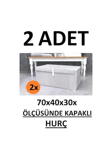 İnci Collection 2 Adet Kapaklı Kutu Hurç Mega Boy Plus 70 40 30 Çok Amaçlı Kutu Hurç
