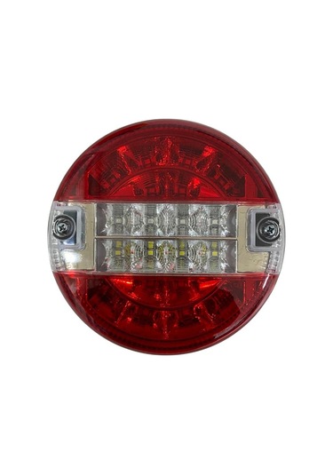 12v Stop Lambası Yuvarlak Ledli 3 Fonksiyonlu Kırmızı-beyaz 140 60 Mm