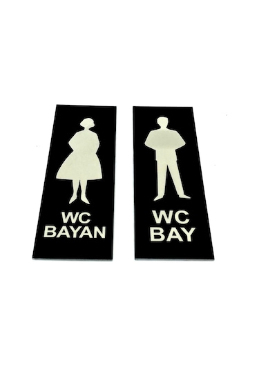 Wc Tuvalet Tabelası Bayan Bay Takım 2 Adet 5 Cm X 15 Cm (416946707)