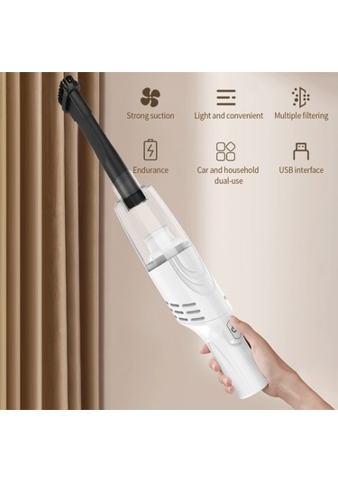 Singree Araba Elektrikli Süpürgesi Kablosuz El Araba Elektrikli Süpürgesi Güçlü Emiş Temizleme Fırçası İle Araba Ev