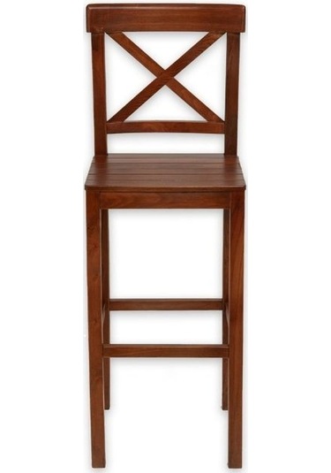 Alaçatı Ahşap Bar Sandalyesi Ceviz