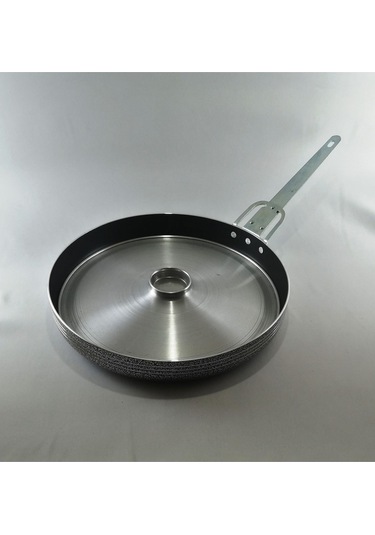 Çift Katlı Teflon Metal Saplı Özel Giresun Tavası 38 Numara Siyah