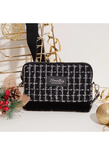 Bloominbag Noir Tweed Çapraz Çanta Siyah