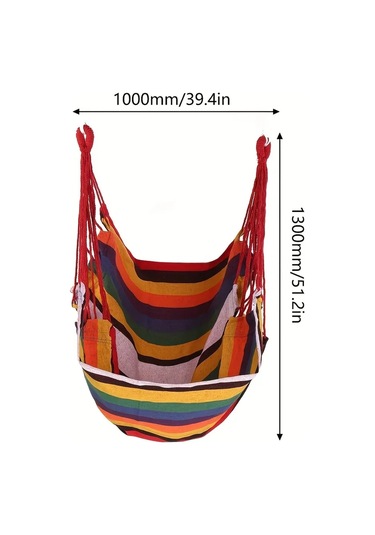 Tuval Eğlence Salıncak Asılı Sandalye, 1 Adet Açık Hamak Çok Renkli