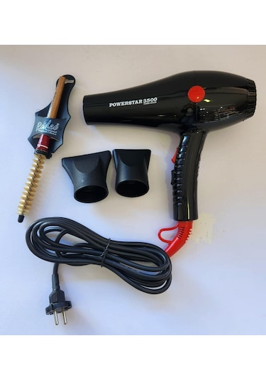 Powerstar 3500 Turbo Motor Saç Kurutma Fön Makinesi + Rodeo Fön 1k Fırça