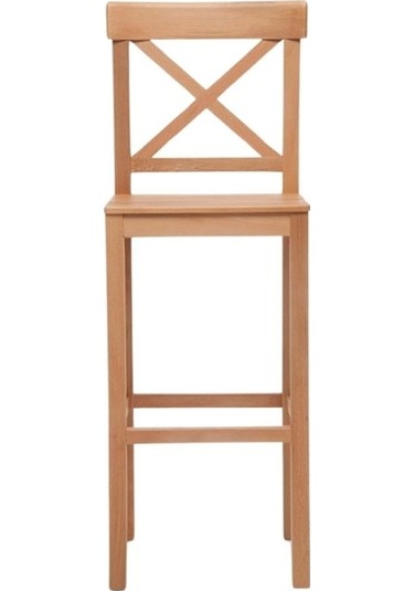 Alaçatı Ahşap Bar Sandalyesi Natural