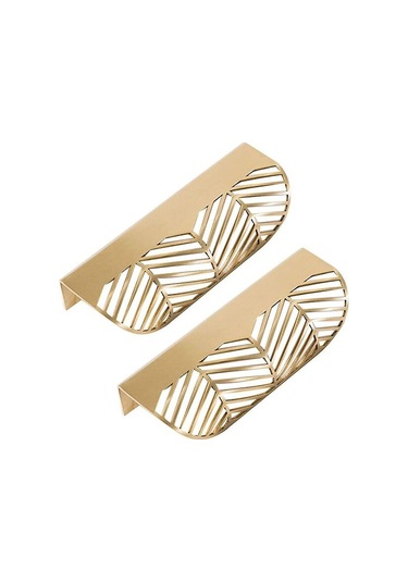 Xinxu Çekmece Kulpu, Yaprak Pirinç Mobilya Kapı Kulpu, Çekmeceli Dolap Kapı Kulpu 2 Adet