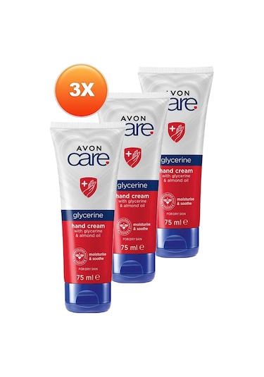 Avon Care Gliserin Ve Badem Yağı İçeren El Kremi 3 x 75 ML