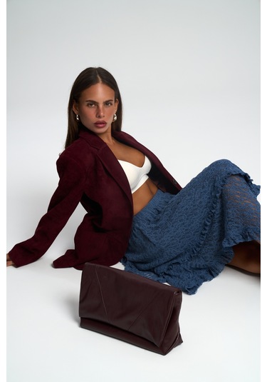 Mireya Asimetrik İndigo Dantel Etek İndigo