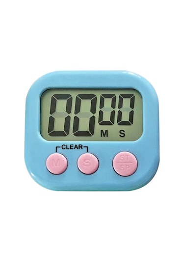 Unichrome Dijital Ekranlı Alarmlı Mıknatıslı Mutfak Zamanlayıcı Kronometre Fırın Timer Mavi