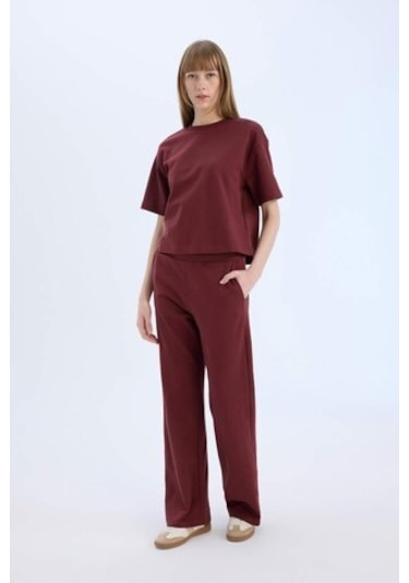 DeFacto Wide Leg Geniş Paça Eşofman Altı Beli Lastikli Cepli Basic Düz Bordo D3759AX25SPBR52 Bordo DeFacto Wide Leg Geniş Paça Eşofman Altı Beli Lastikli Cepli Basic Düz Bordo D3759AX25SPBR52 Bordo