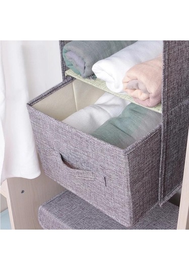 Gri 1 Adet Yaratıcı Ev Giysileri Asılı Çekmece Kutusu İç Çamaşırı Sıralama Depolama Dolabı Dolap Depolama Raf Raf Depolama Wbl Gri