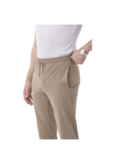 Monox Erkek Slim Fit Likralı Jogger Pantolon Bej