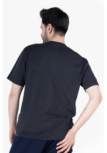 T-shirt Bisiklet Yakalı İş Tişörtü Antrasit Melanj