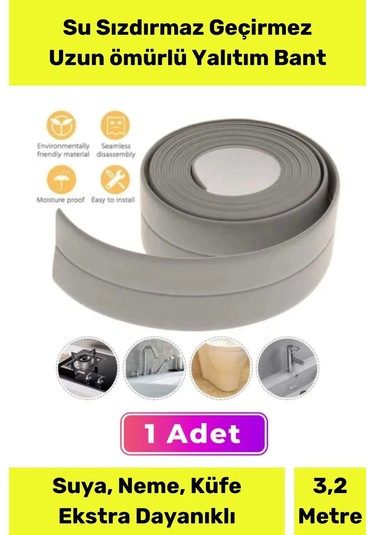 Bant 3.2m Ekstra Güçlü Su Geçirmez Sızdırmaz Dayanıklı Yalıtım Tamir Küf Önleyici Gri