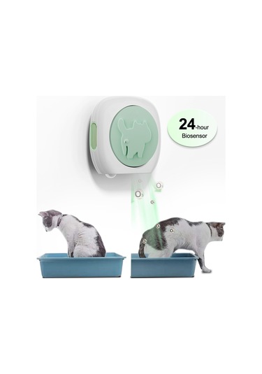 Geeksen Kedi Kumu Kokusu Giderici - Akıllı Antibakteriyel Deodorant Cihazı Yeşil