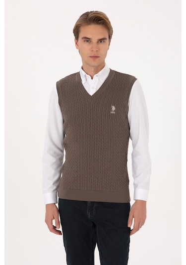 U.s. Polo Assn. Erkek Vizon Süveter 50318160-vr052 Vızon