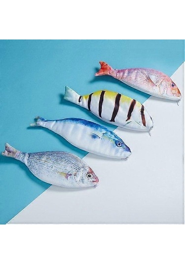 Yaratıcı Hediye Balık Şeklinde Kalem Çantası Kalem Kutusu Fermuarlı Kese Okul Kırtasiye Simülasyonu Tuzlu Balık Deniz Balığı Kalem Kutusu 2 Adet D- Whitebait Lüfer Çok Renkli