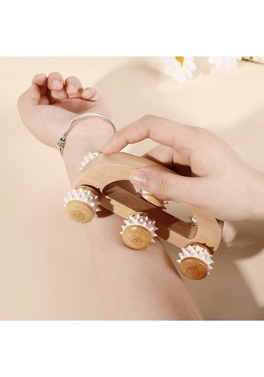 Electronıc Outlet Uygun Tekerlekli Sağlığı Masajcı Manuel Köprüsü Kemer Kas Cbtx Ahşap 6 Fl Kahverengi