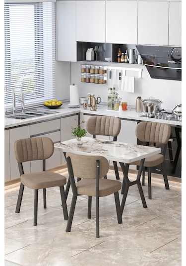 Parla 70x110cm Efes Mutfak Masası, Mutfak Masası Takımı, Yemek Masası, 4 Cappucino Sandalye Cappucino Parla 70x110cm Efes Mutfak Masası, Mutfak Masası Takımı, Yemek Masası, 4 Cappucino Sandalye Cappucino