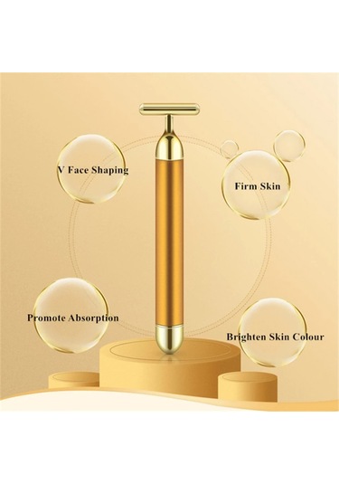 Bmk 24K Altın Roller Enerji Güzellik Çubuğu Titreşimli Yüz Masaj