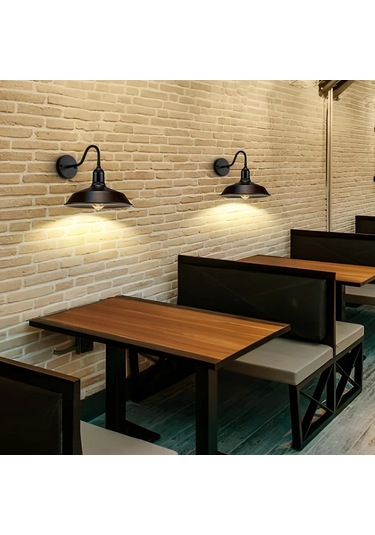 Xuweiwei 1 Adet Çiftlik Evi Duvar Lambası Çiftlik Duvar Lambaları Kaz Sığırları Vintage Siyah Endüstriyel Veranda Giriş Garaj Aksesuarı Ahşap