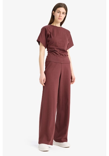 DeFacto Wide Leg Basic Düz Geniş Paça Premium Pantolon E5782AX25SPBR475