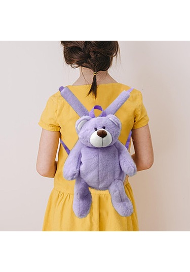 Suntek Kadınlar Üniversite Öğrencisi Için Peluş Hayvan Ayı Mor