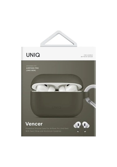 Unıq  Airpods Uyumlu Pro 2 Vencer Kılıfı, Karabinalı 147855453 Koyu Haki