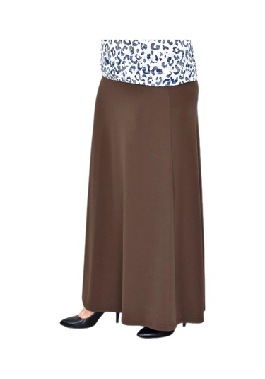 Kadın Uzun Lastikli Kalem Etek Bgl-st04727 Açık Kahverengi
