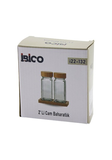 2pcs Bambu Kapaklı Cam Tuzluk - Biberlik - Baharatlık 120ml 5060 Çok Renkli