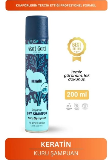 Akat Gardi Kuru Şampuan 200 Ml Keratin İçerikli Okyanus Ferahlığı
