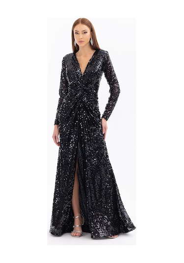 İlmio Bayan Abiye Elbise 3841020 Siyah Siyah