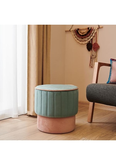 Just Home Rose Puf - Turkuaz / Pembe Turkuaz / Pembe