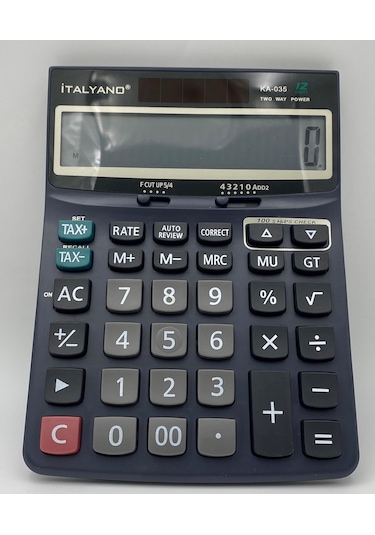 Italyano K-035 12 Hane İşlem Kontrol Masaüstü Hesap Makinesi