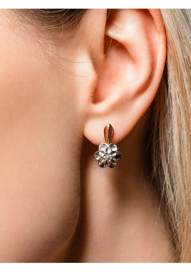 Lamponi 925 Ayar Gümüş Ve Elmaslı Yonca Küpe 16588425 Altın