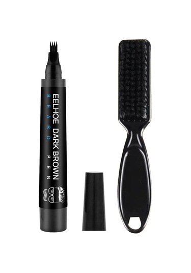 Suntek Erkekler Sakal Doldurma Kalemi Fırça Ile Su Geçirmez Kahverengi