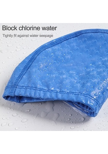 Dm Yetişkin Hilal Pu Su Geçirmez Yüzme Şapkası Rahat Kulaklıklı Siyah Siyah