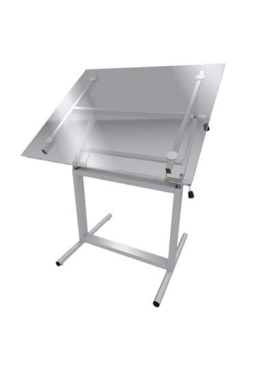 Cengo Profesyonel Ayaklı Camlı Çizim Masası 70x100 Cm Cam
