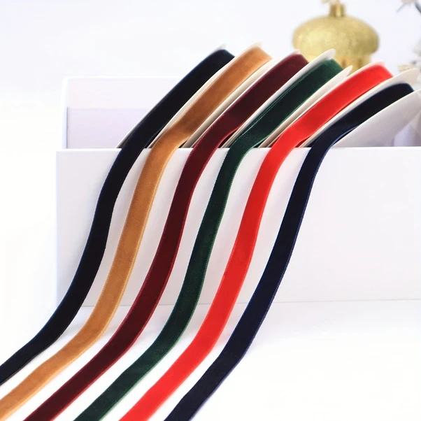 Gateesat Siyah Kadife Dantel Süslemeli 10 Yard Kurdele - Hediye Paketleme, Saç Aksesuarı, Ev Dekorasyonu