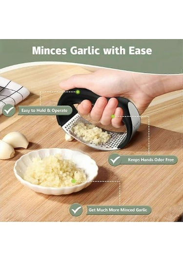 2024 Yükseltilmiş Paslanmaz Çelik Sarımsak Kırıcı, Sarımsak Kıyma Çok Renkli